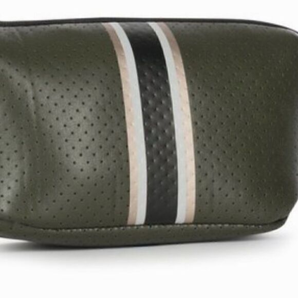 Dark Green Coated Neoprene - Cosmetic Case - NEW   NWT - Picture 8 of 9